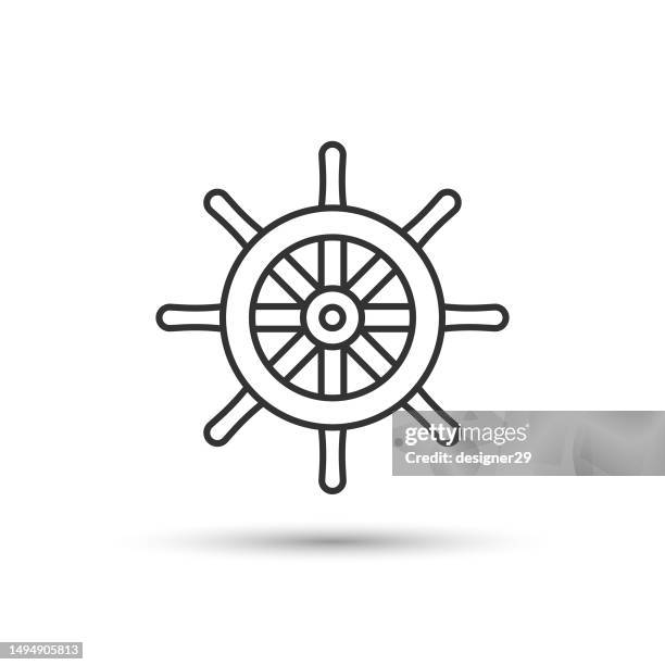 helm icon. - ship captain stock illustrations