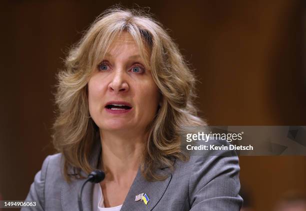 Beth Van Schaack, Ambassador-at-Large for Global Criminal Justice at the U.S. Department of State, testifies before the Senate Foreign Relations...
