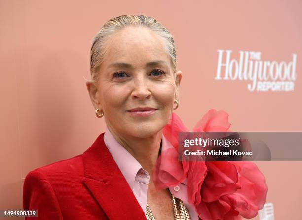 Sharon Stone attends The Hollywood Reporter Raising Our Voices DEIA Luncheon at Wallis Annenberg GenSpace on May 31, 2023 in Los Angeles, California.