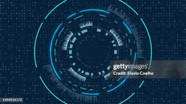 sci-fi blue screen background - concentric circle graph stock pictures, royalty-free photos & images