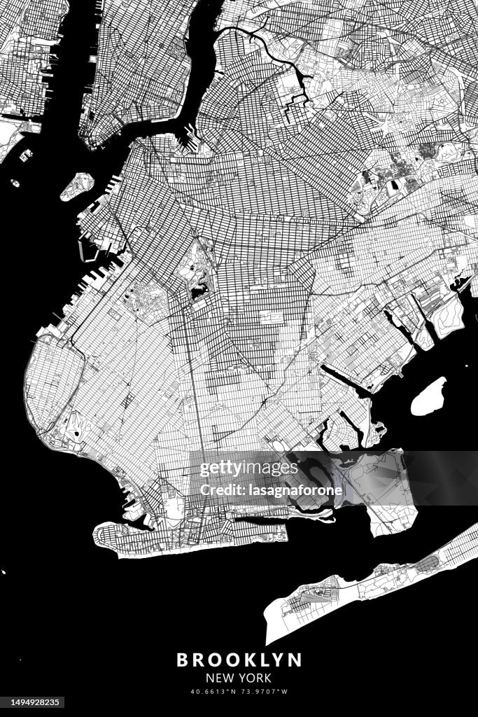 Brooklyn, New York, États-Unis Carte vectorielle