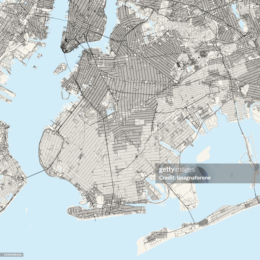 Brooklyn, New York, USA Vector Map