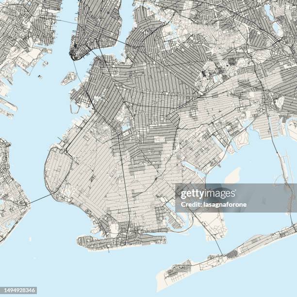 brooklyn, new york, usa vector map - brooklyn heights stock illustrations