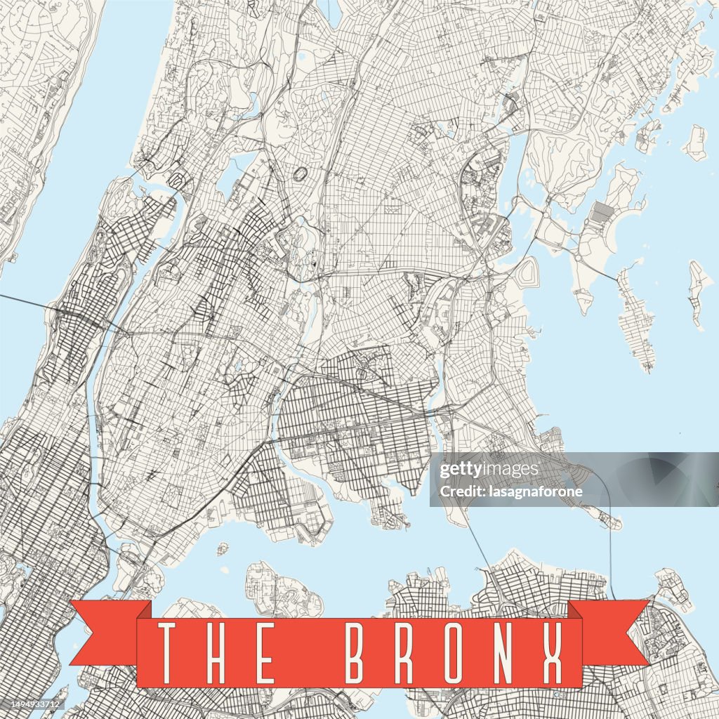 The Bronx, New York, USA Vector Map