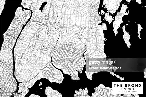 the bronx, new york, usa vector map - bronx aerial stock illustrations