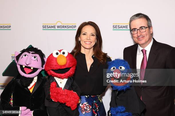 Erica Hill and John Oliver attend Sesame Workshop's 2023 Benefit Gala at Cipriani 42nd Street on May 31, 2023 in New York City.