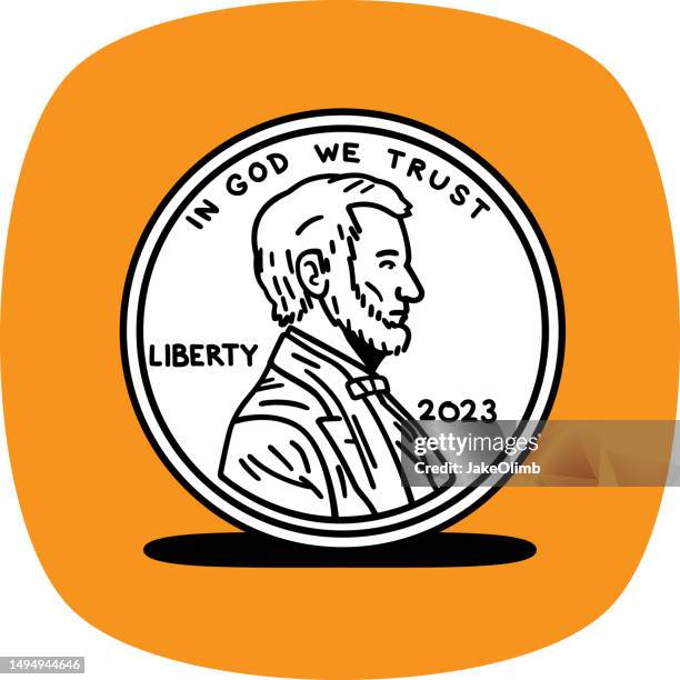 penny doodle - us penny stock illustrations
