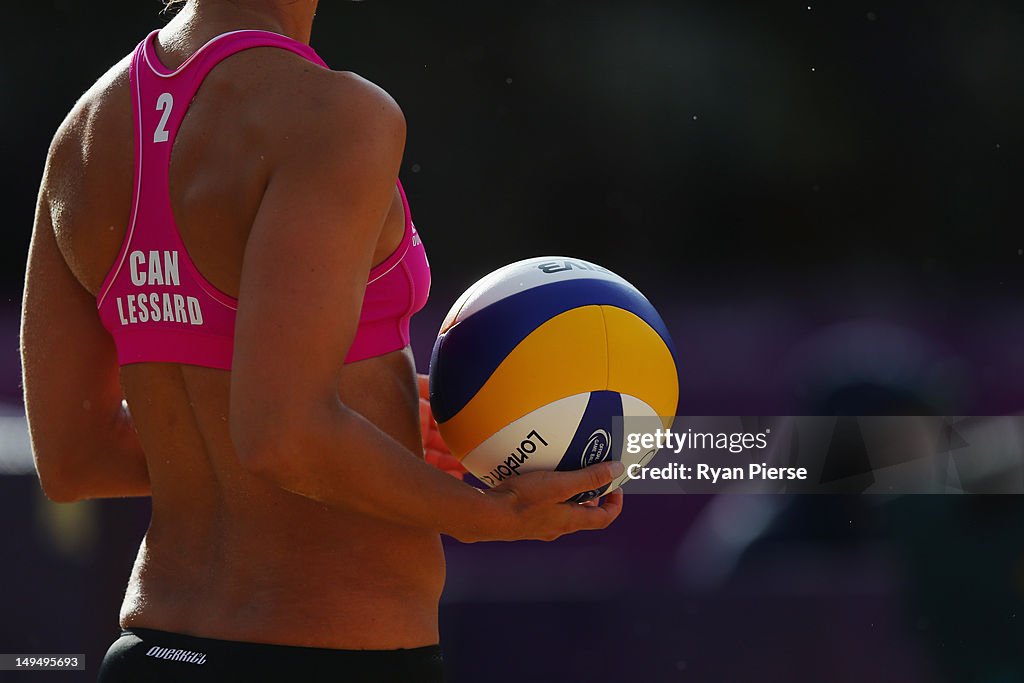 Marie Andre Lessard Marie-Andree Lessard of Canada prepares to serve during the Women's ...