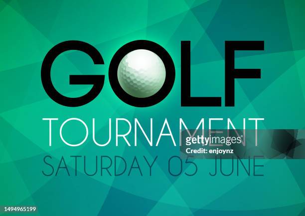 green golf poster - sports event poster stock illustrations