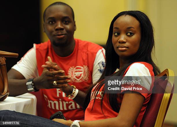 Fans of Arsenal FC attend an Arsenal Fans Party at the Eko Hotel on July 29, 2012 in Lagos, Nigeria.