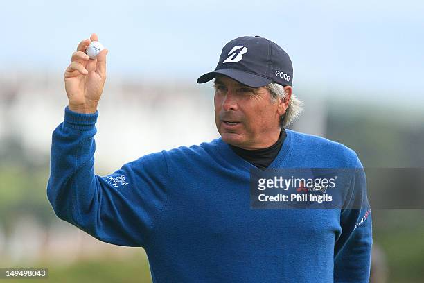 Fred Couples of the United States in action during the final round of the Senior Open Championship played over the Ailsa Course, Turnberry on July...