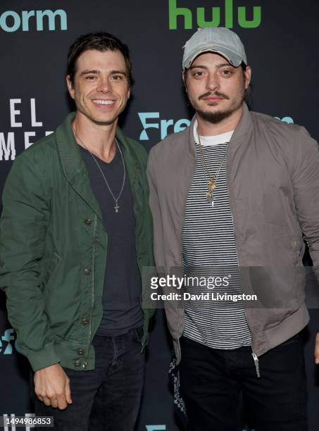 Matthew Lawrence and Andrew Lawrence attend the premiere of Freeform's "Cruel Summer" Season 2 at Grace E. Simons Lodge on May 31, 2023 in Los...