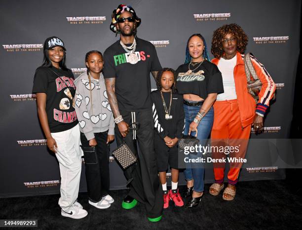 Chainz and family attend a VIP Screening of Paramount Pictures' "Transformers: Rise of the Beasts" at Regal Atlantic Station on May 31, 2023 in...