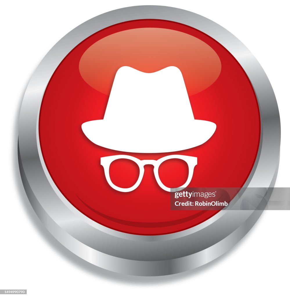 Shiny Red Incognito Push Button