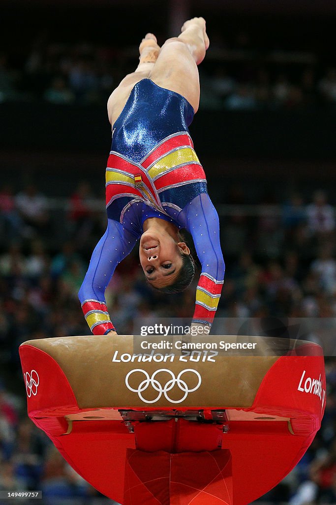 Eva Rueda Ana Maria Paula Izurieta of Spain competes on the vault in the... News ...