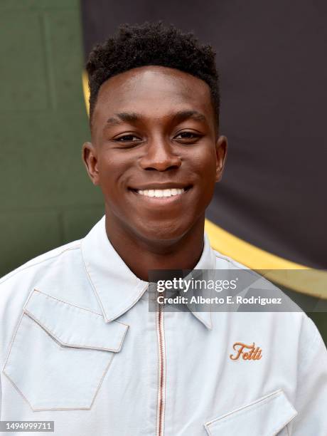 Olly Sholotan attends the Los Angeles premiere of Universal Pictures' "Shooting Stars" on May 31, 2023 in Los Angeles, California.