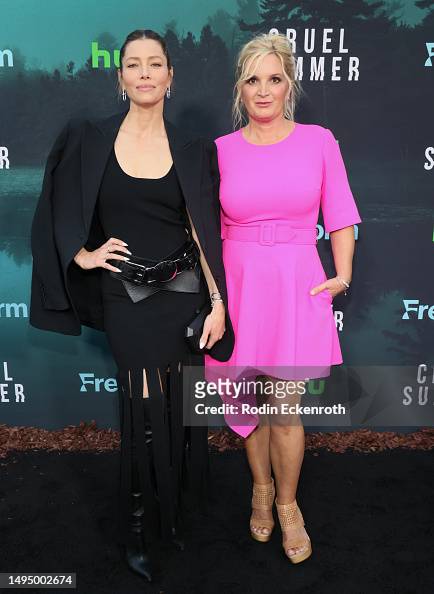 Jessica Biel and Michelle Purple attend the Los Angeles premiere of ...