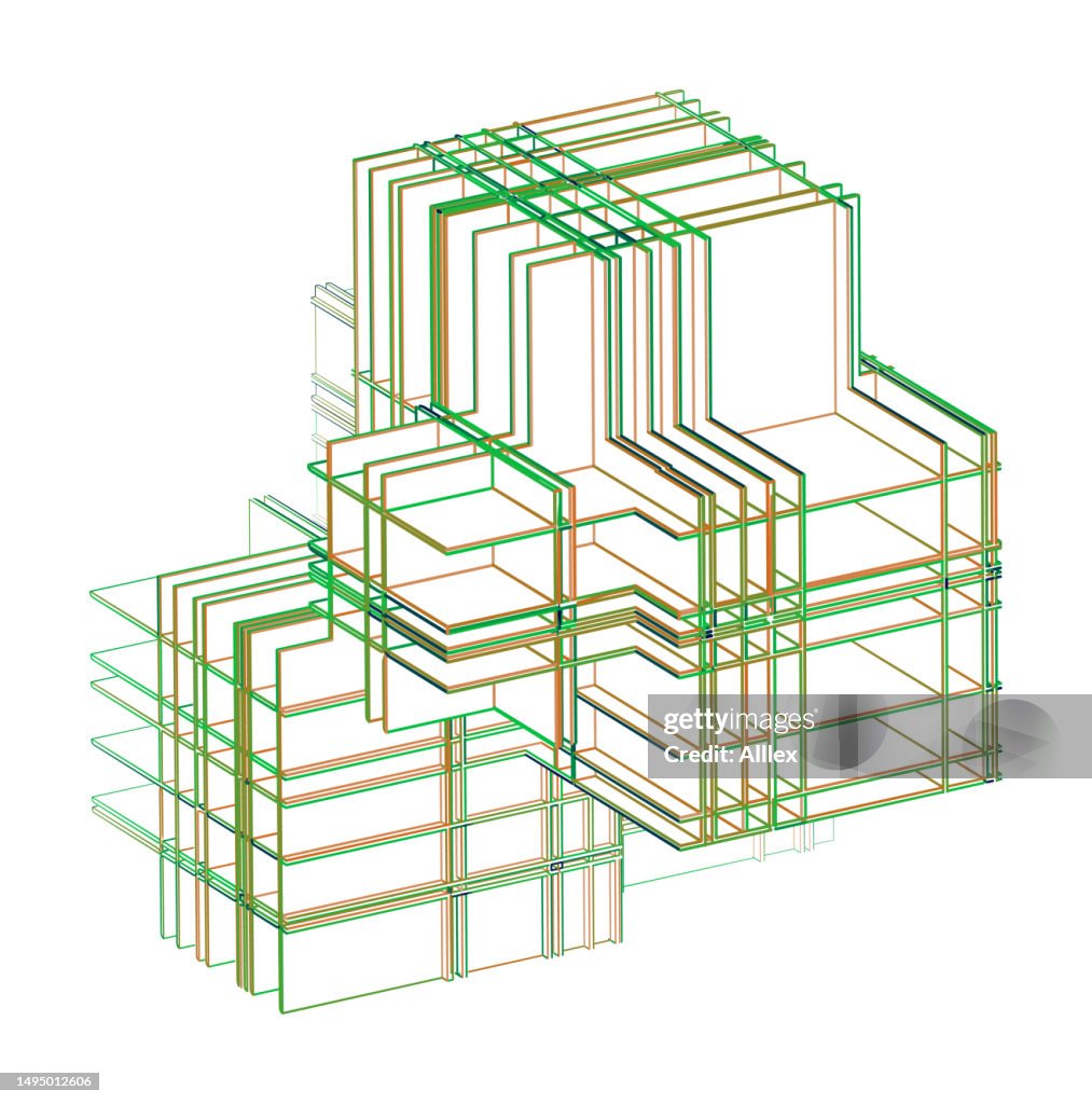 Line Wired Graph Shape Frame Illustration High-Res Vector Graphic ...