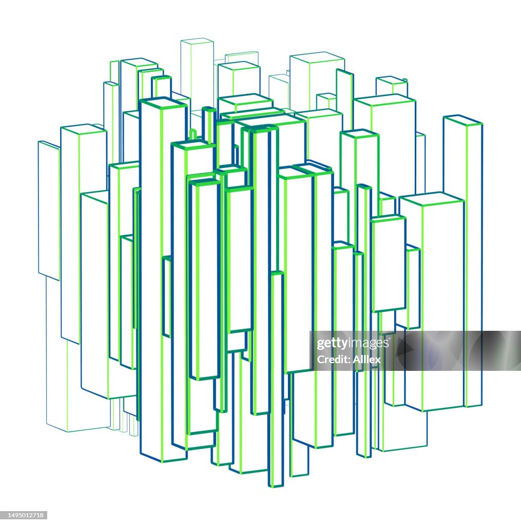 Line Wired Graph Shape Frame Illustration High-Res Vector Graphic ...