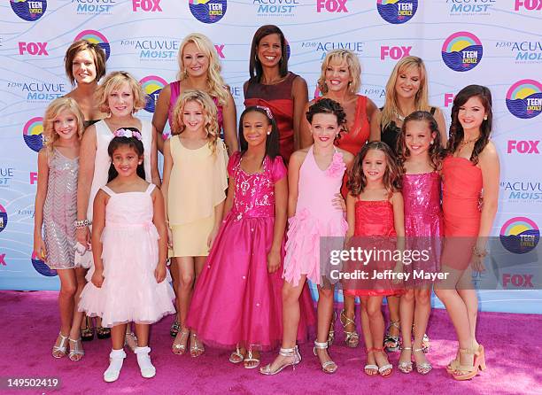 Cast of Dance Moms arrive at the 2012 Teen Choice Awards at Gibson Amphitheatre on July 22, 2012 in Universal City, California.