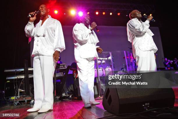 The O' Jays performs at the Mann Center For Performing Arts on July 27, 2012 in Philadelphia, Pennsylvania.