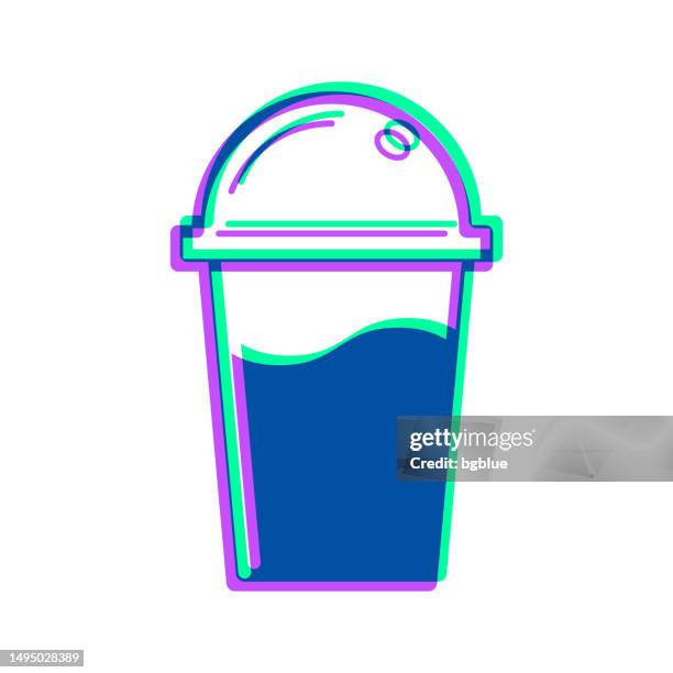cup with dome. icon with two color overlay on white background - shaking cocktail stock illustrations