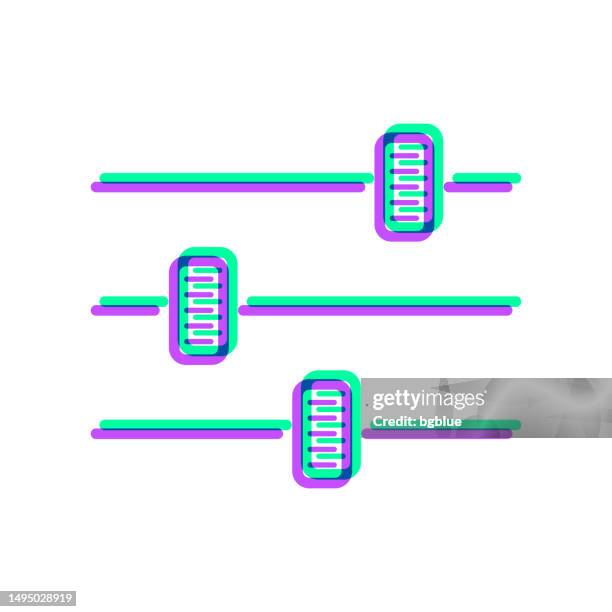 control panel - settings. icon with two color overlay on white background - electrical control panel stock illustrations