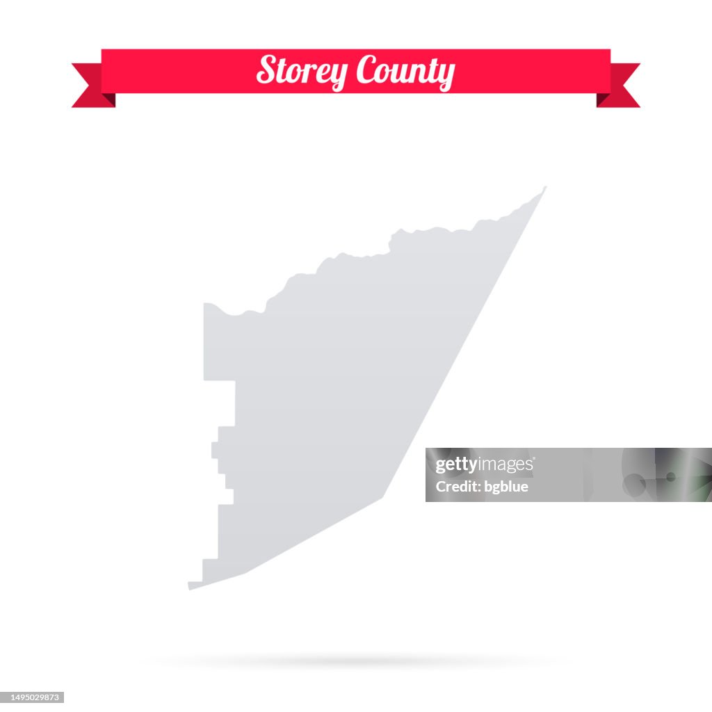 Storey County, Nevada. Map on white background with red banner