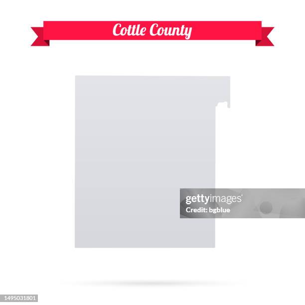 cottle county, texas. map on white background with red banner - paducah kentucky stock illustrations