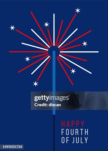4th of July Greeting Card with Sparkler. 4th of July Greeting Card with Sparkler.