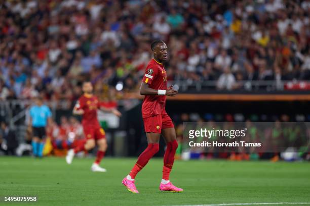 Tammy Abraham during the UEFA Europa League 2022/23 final match between Sevilla FC and AS Roma at Puskas Arena on May 31, 2023 in Budapest, Hungary.