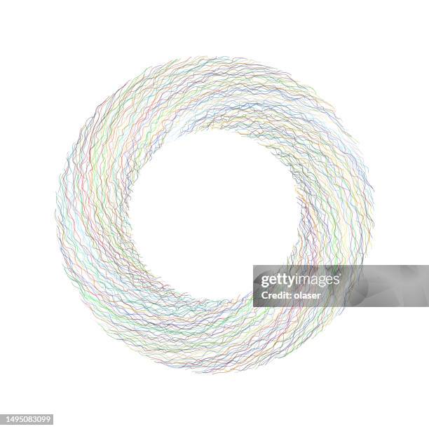 multicolored thread in vortex, in donut shape - spool thread stock illustrations