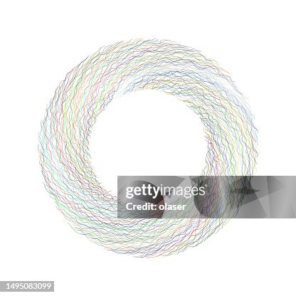 Multicolored thread in vortex, in donut shape Multicolored thread in vortex, in donut shape