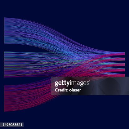 Colored big data switched from three to being ordered into five lanes Colored big data switched from three to being ordered into five lanes