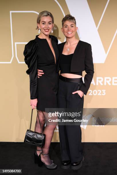 Christine Aldridge and Michelle Heyman arrive at the 2023 Dolan Warren Awards at The Star on June 01, 2023 in Sydney, Australia.