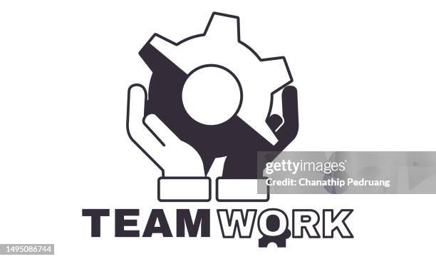 teamwork logo design concept. stock illustrationsubject icons, business stock illustrationconceptual symbol, business, support team - graphic design process stock illustrations