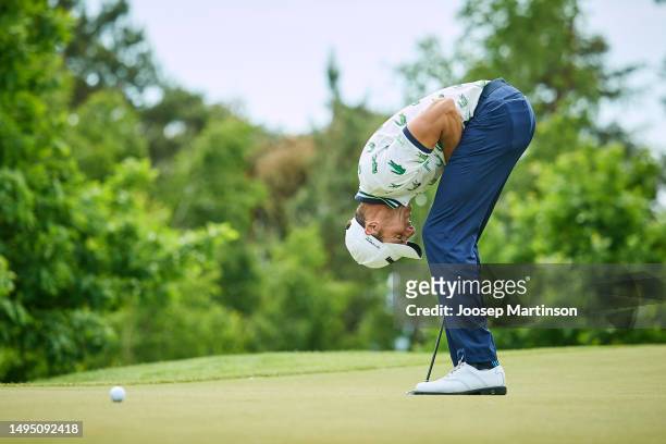 Benjamin Hebert of France reacts during Day One of the D+D Real Czech Challenge at Panorama Golf Resort on June 01, 2023 in Kácov, Czech Republic.