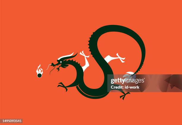 ilustrações de stock, clip art, desenhos animados e ícones de chinese dragon symbol - dragão