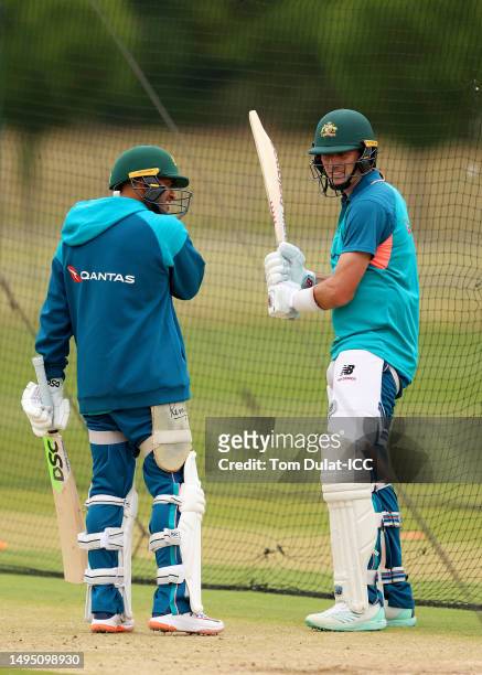 Pat Cummins of Australia during Australia training prior to the ICC World Test Championship Final 2023 at The County Ground on June 01, 2023 in...