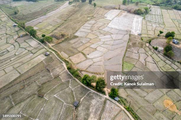 ploughed fields from aerial - developing countries stock pictures, royalty-free photos & images