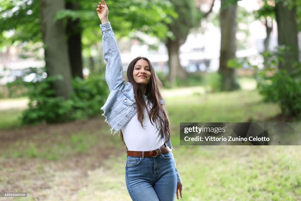 Actress Eva Cela poses for the photographer on May 11, 2023 in Rome