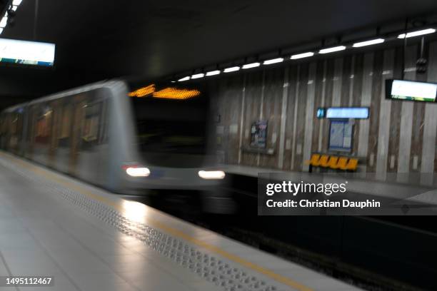 underground train. - subway train stock pictures, royalty-free photos & images