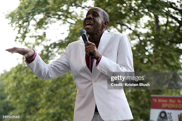 Freddie Jackson performs at the 38th Anniversary of Harlem Week at Ulysses S. Grant National Memorial Park on July 29, 2012 in New York City.