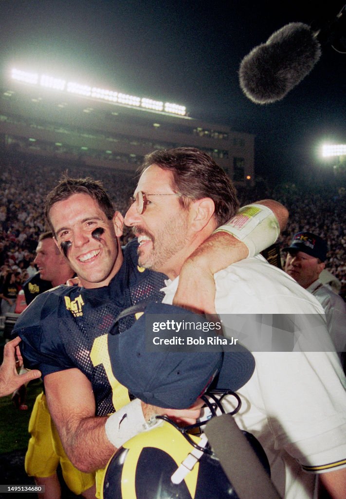 Quarterback Brian Griese Celebrates Win at Rose Bowl