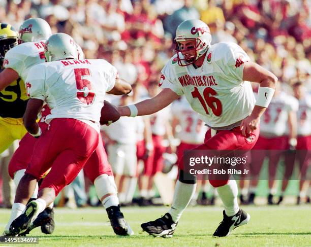 Washington State Cougars Quarterback Ryan Leaf during Rose Bowl Game action against Michigan Wolverines, January 1, 1998 in Pasadena, California.