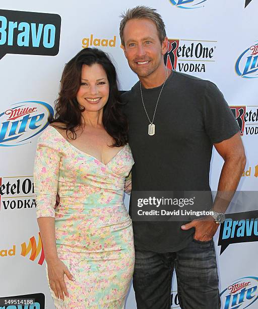 Actress Fran Drescher and writer Peter Marc Jacobson attend GLAAD's "Bravo Top Chef Invasion" benefit event at a private residence on July 29, 2012...