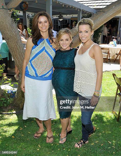 Actresses Jennifer Taylor, Kelly Stables' and Farah fath attend actress Kelly Stables' baby shower at a private residence on July 29, 2012 in Sherman...