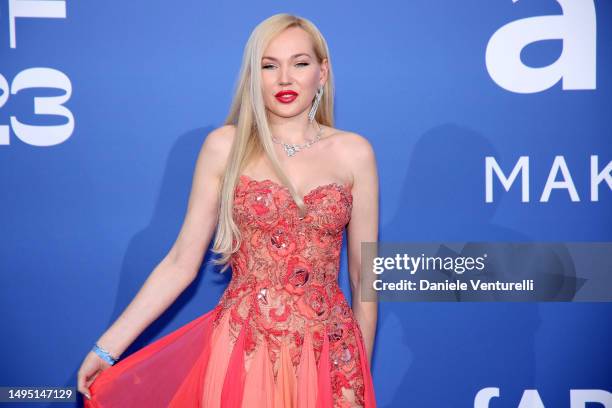 Marina Majoie attends amfAR Gala 2023 Presented by The Red Sea International Film Festival - The 76th Annual Cannes Film Festival on May 25, 2023 in...