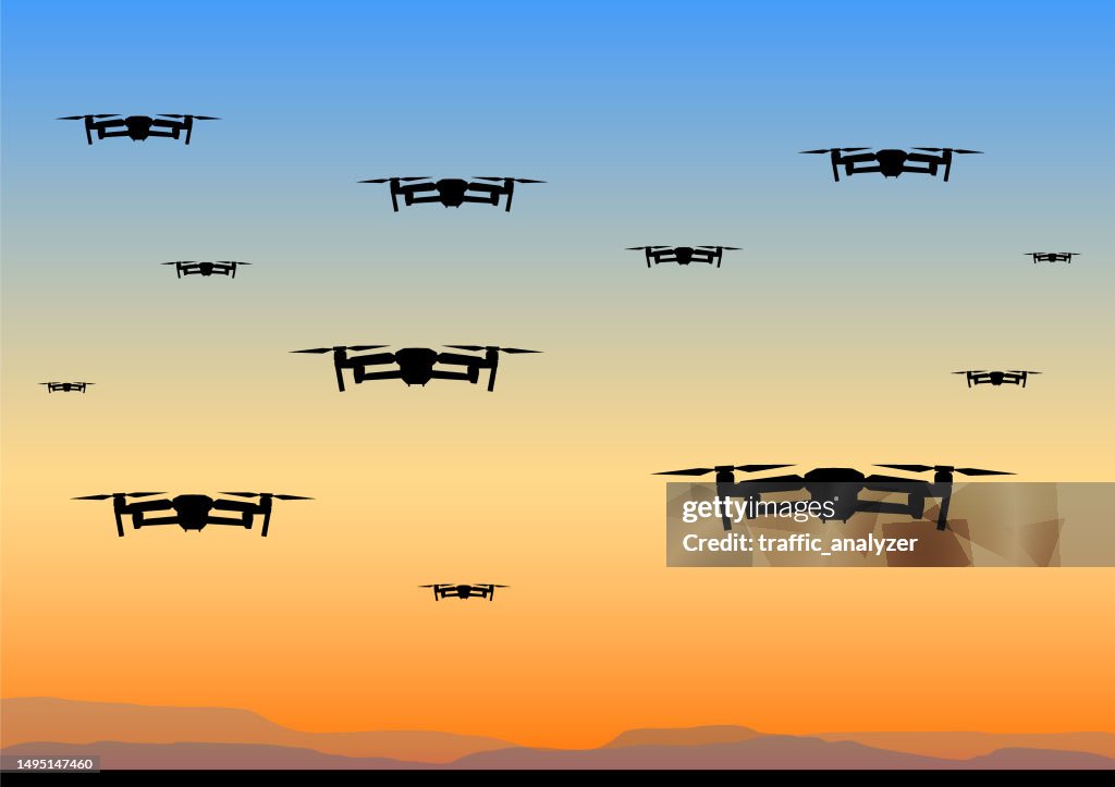 Enjambre de drones
