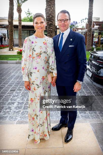 Crown Princess Victoria of Sweden and Prince Daniel of Sweden leave their hotel for the wedding of Crown Prince Al Hussein Bin Abdullah of Jordan on...